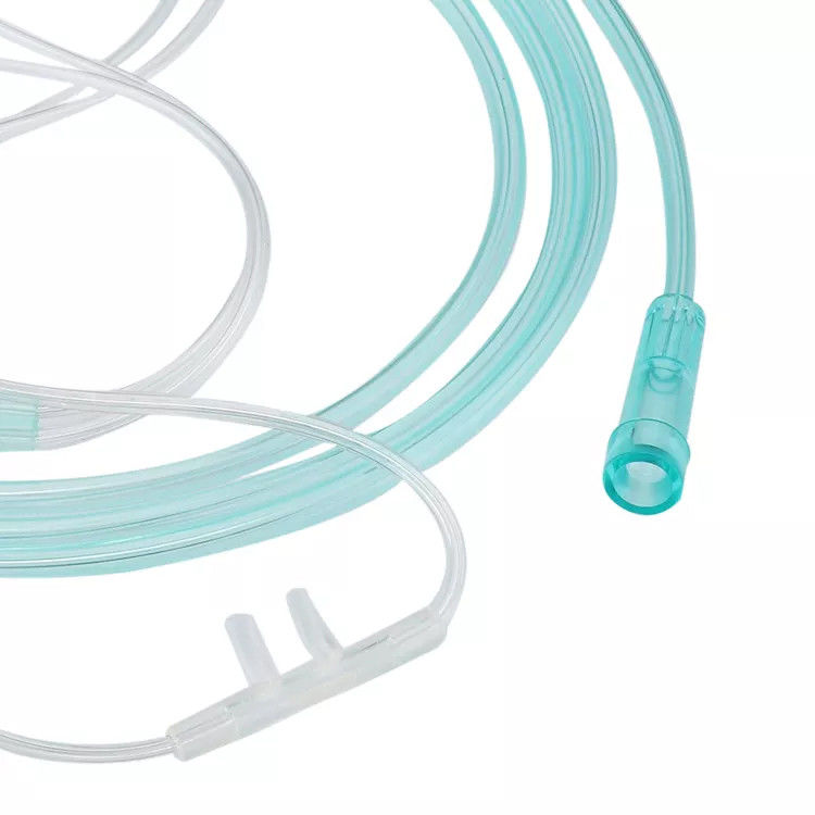 Medical Grade PVC Nasal Oxygen Tube Standard Curved Flared Soft Prongs Oxygen Tube